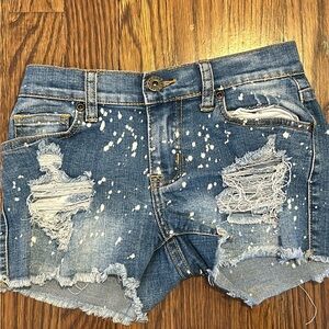 Contraband Girls Blue And White Jean Shorts Size 10